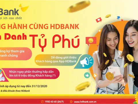 Giao dịch tại HDBank, cơ hội nhận quà lên đến 7,5 tỷ đồng